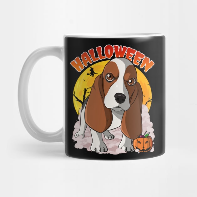 Basset Hound Pumpkin Happy Halloween by Noseking